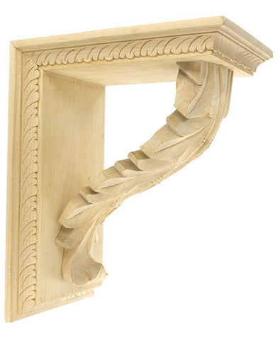 Acanthus Leaf Corbel with Bracket / 10-3/4"H X 6-1/4"W X 8-5/8"D /  RWC355