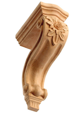 Corbel with Floral / 13-1/8"H X 4"W X 8-1/4"D /  RWC53